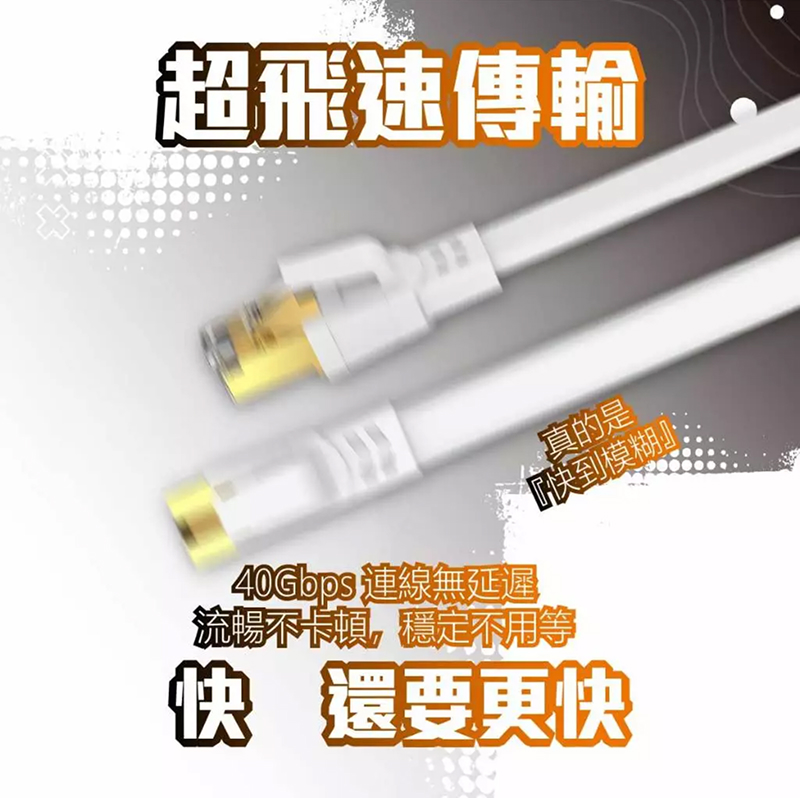 CAT8 系列 CAT8G (白色扁線) 高速網路線