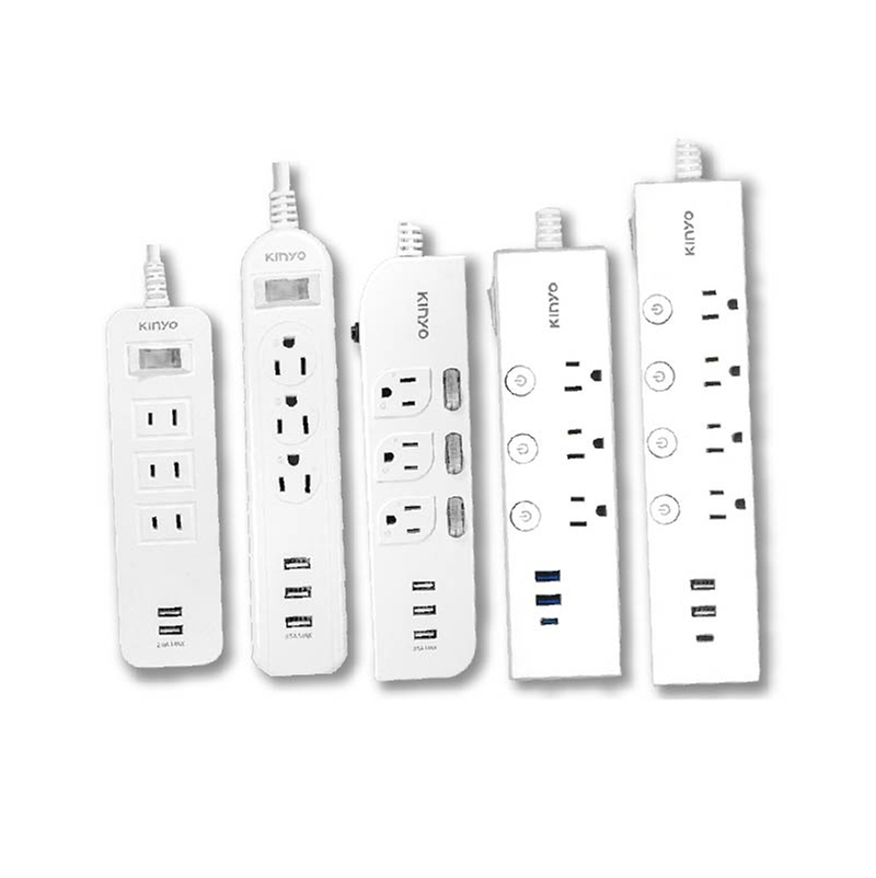 五開四插雙 USB / 四開三插 PD＋QC / 一開三插＋2USB / 三開三插＋3USB 延長線