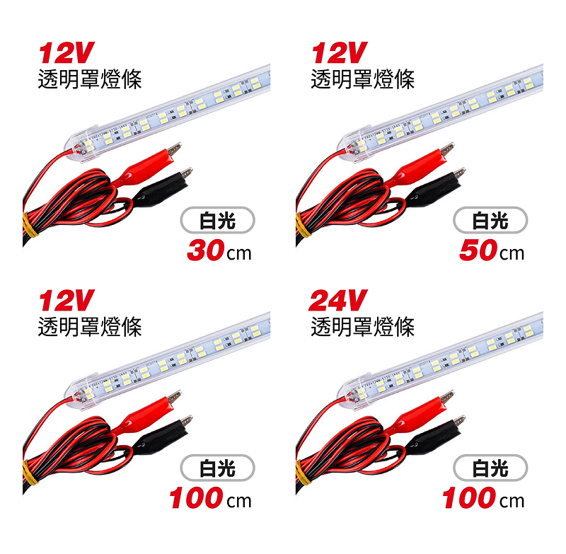 12V 24V 照明燈管 (白光 / 暖白光) / 12V 透明/乳白罩 (白光/暖白光)