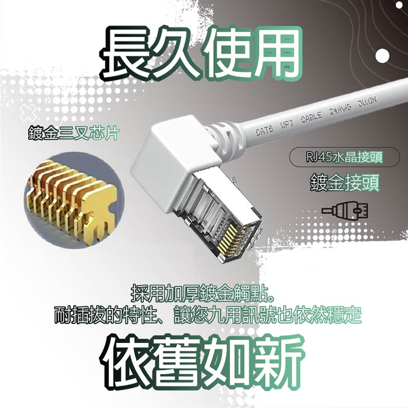 CAT6 系列 CT6G (白色左彎) 高速網路線