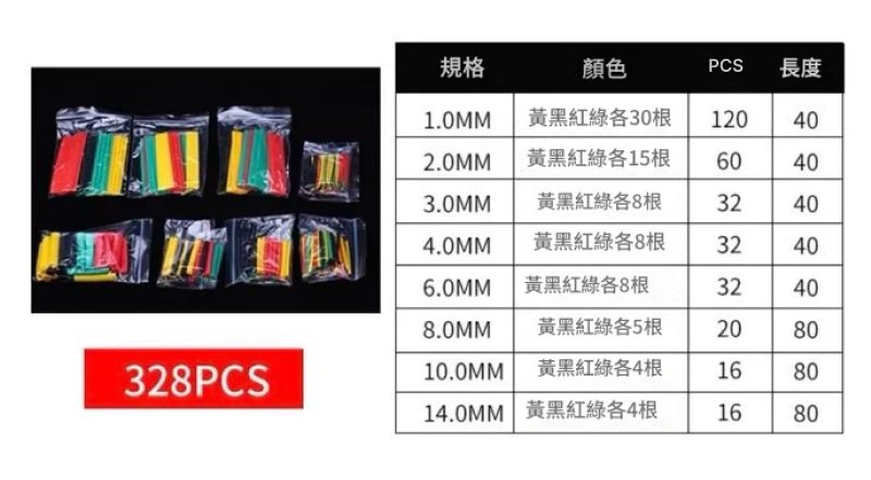 彩色熱縮套管 快速修復 絕緣性強